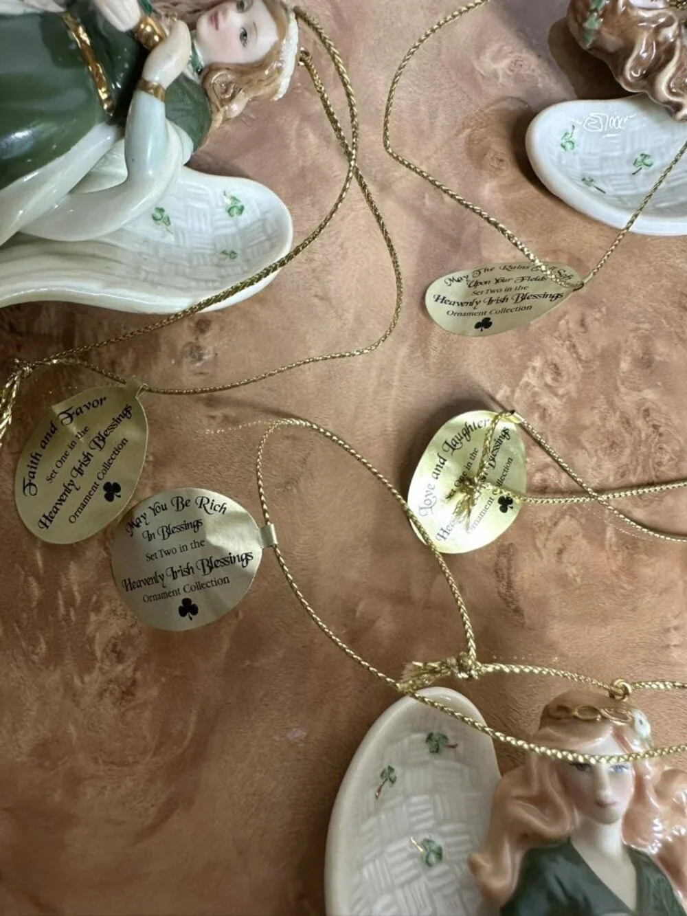 The Bradford Editions Heavenly Irish Blessings Angel Ornament Collection Set